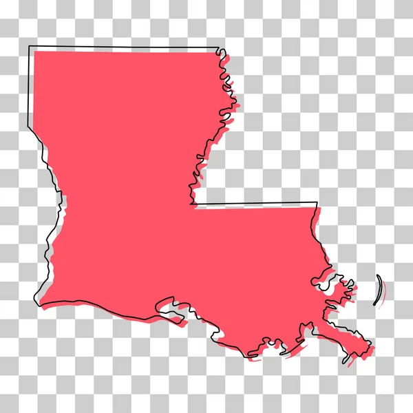 Louisiana Forma Mapa Estados Unidos América Ilustração Vetorial Símbolo Ícone —  Vetores de Stock