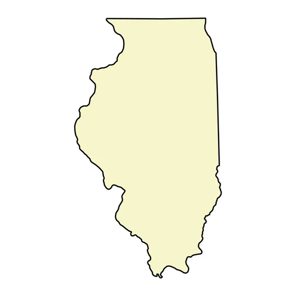 イリノイ州の地図の形 アメリカ合衆国 フラットコンセプトアイコンシンボルベクトルイラスト — ストックベクタ