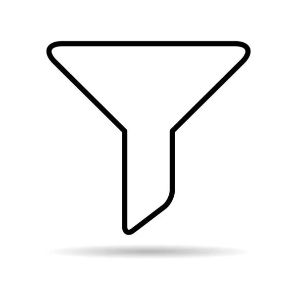 Filtr Przycisk Web Kształt Ikona Cień Symbol Filtrowania Lejek Znak — Wektor stockowy