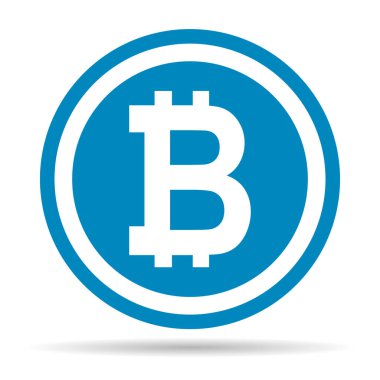Bitcoin web coin shadow, internet electronic crypto design symbol, digital pay vector illustration .