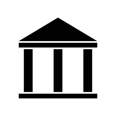 Building university architecture icon, museum roman symbol, flat design vector illustration .