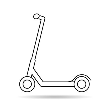 Elektrikli scooter gölge simgesi, kentsel düz çevre dostu ulaşım, araç vektör illüstrasyonu .