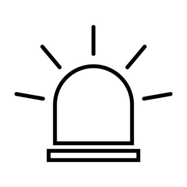 Siren yangın alarmı işareti, tehlike işareti ışık işareti, ambulans polisi uyarı vektör çizimi .