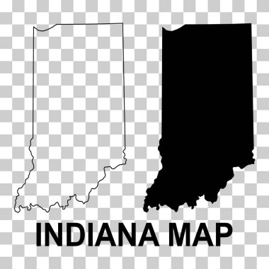 Indiana haritası seti, Amerika Birleşik Devletleri. Düz konsept vektör çizimi .
