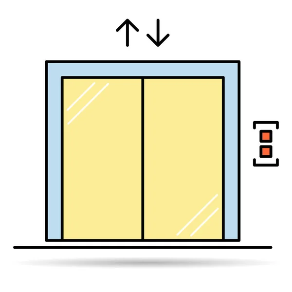 Lift Elevator Icon Shadow Graphic Design Sign Building Doorway Symbol — Stock vektor