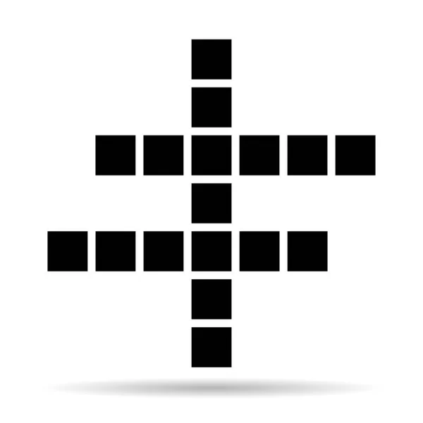 Icono Sombra Concepto Crucigrama Símbolo Gráfico Palabra Cruzada Ilustración Vector — Archivo Imágenes Vectoriales