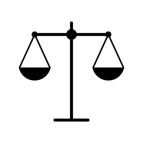 Шкала Однакова Іконка Веб Знак Адвоката Злочинності Баланс Захисту Ізольовано — стоковий вектор