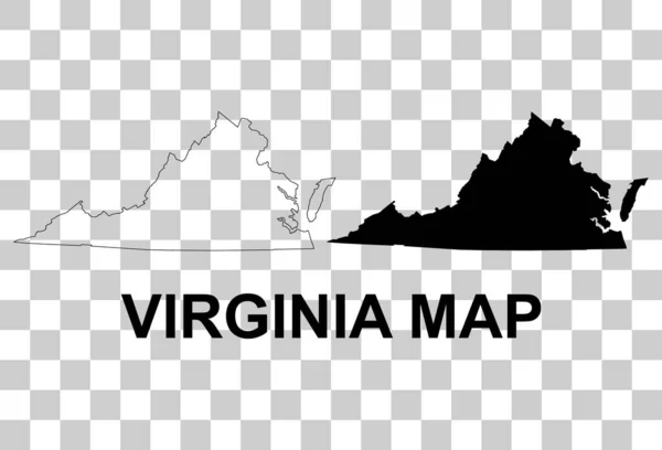 Ensemble Forme Carte Virginie États Unis Amérique Illustration Vectorielle Icône — Image vectorielle