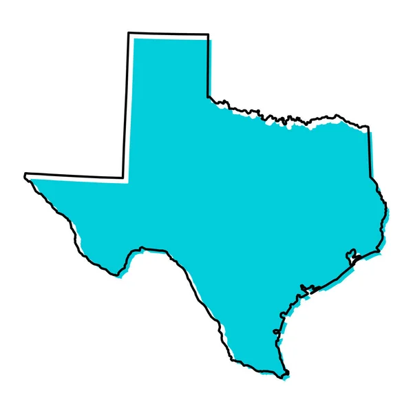Texas Kartform Amerikas Förenta Stater Platt Begrepp Ikon Symbol Vektor — Stock vektor