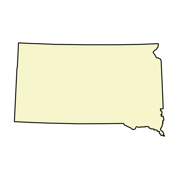 Bentuk Peta Dakota Selatan Amerika Serikat Ilustrasi Vektor Simbol Konsep - Stok Vektor