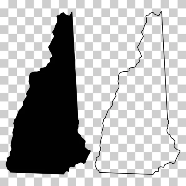 Set New Hampshire Map United States America Flat Concept Vector — Image vectorielle
