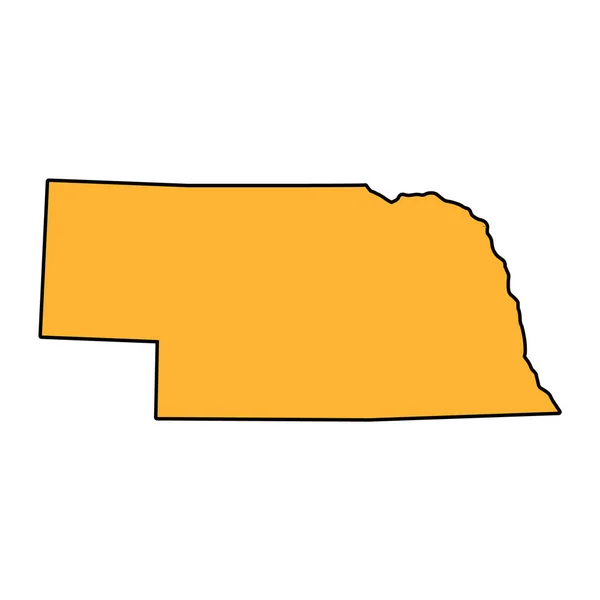 内布拉斯加州的地图形状 美国的联邦 平面概念图标符号矢量插图 — 图库矢量图片