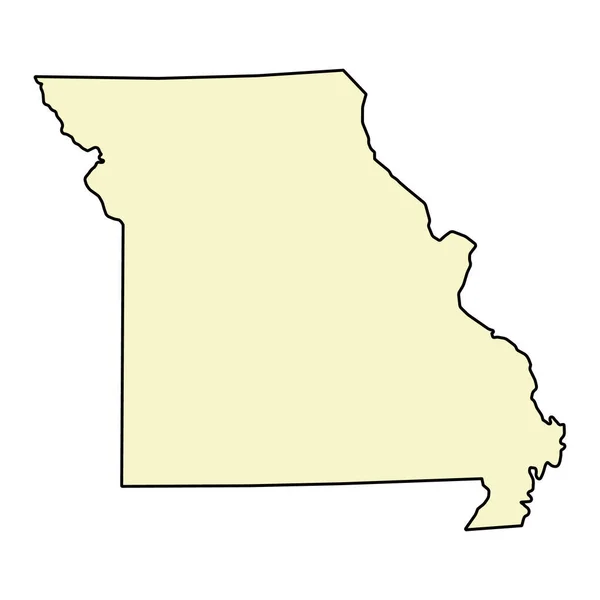 密苏里州的地图形状 美国的联合州 平面概念图标符号矢量插图 — 图库矢量图片