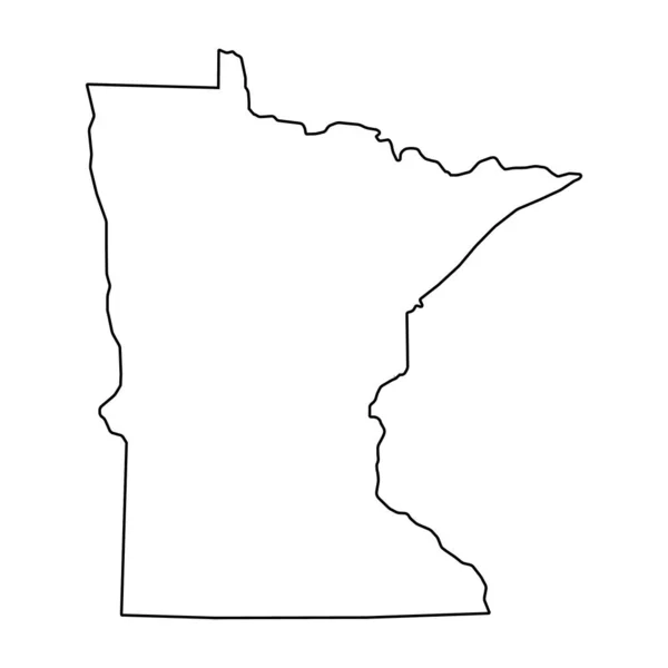 Forma Della Mappa Del Minnesota Stati Uniti America Concetto Piatto — Vettoriale Stock