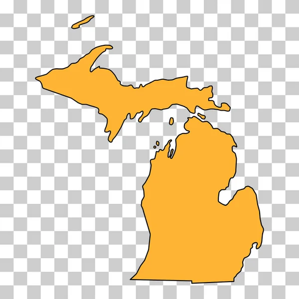 Mappa Del Michigan Stati Uniti America Concetto Piatto Icona Simbolo — Vettoriale Stock