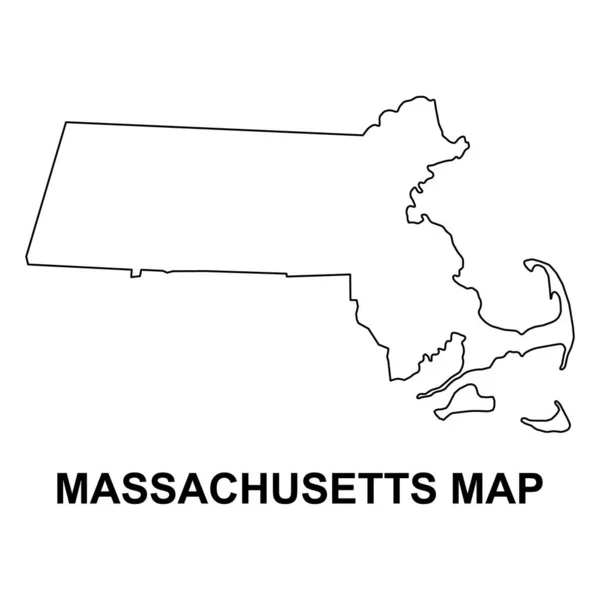 Kształt Mapy Massachusetts Stany Zjednoczone Ameryki Płaskie Pojęcie Ikona Symbol — Wektor stockowy