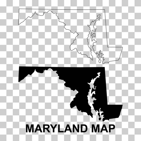 Sada Map Marylandu Spojené Státy Americké Ikona Vektoru Plochého Konceptu — Stockový vektor
