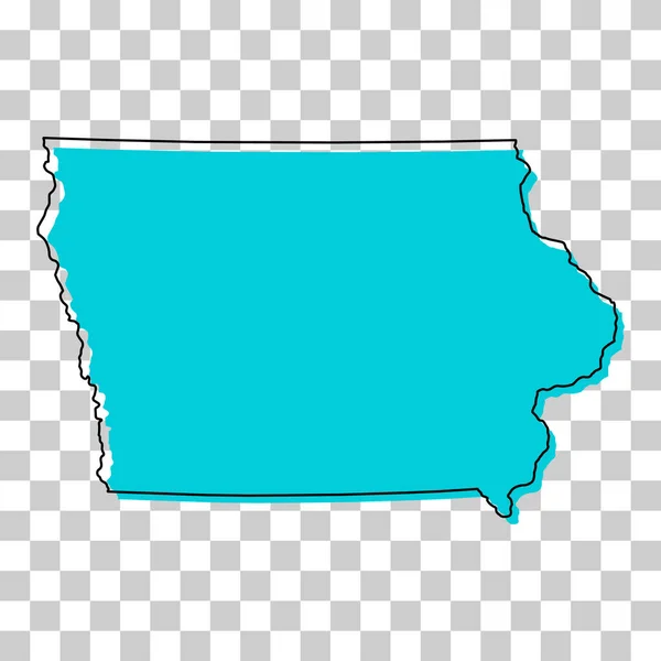 Iowa Kartform Amerikas Förenta Stater Platt Begrepp Ikon Symbol Vektor — Stock vektor