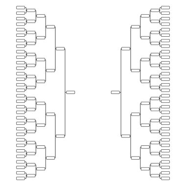 Set of Bracket sport tournament, blank elimination event sign, playoff match vector illustration .