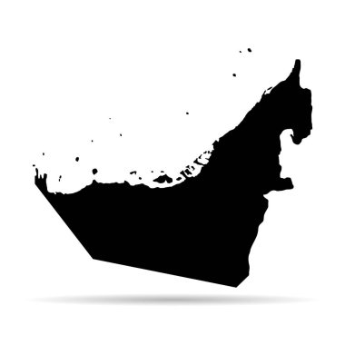 United arab emirates map icon, geography blank concept, isolated graphic background vector illustration .