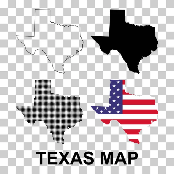 Conjunto Forma Mapa Texas Estados Unidos América Ilustração Vetorial Conceito — Vetor de Stock