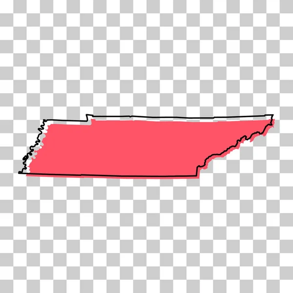 Tennessee Forma Mapa Estados Unidos América Icono Concepto Plano Símbolo — Vector de stock