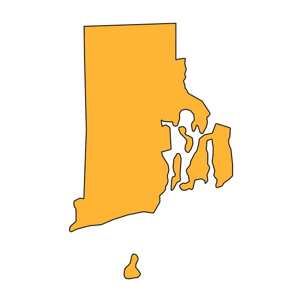 Kształt Mapy Rhode Island Stany Zjednoczone Ameryki Płaskie Pojęcie Symbol — Wektor stockowy