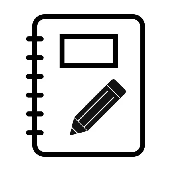 Icono Cuaderno Espiral Símbolo Página Blanco Papel Ilustración Vectores Planos — Vector de stock