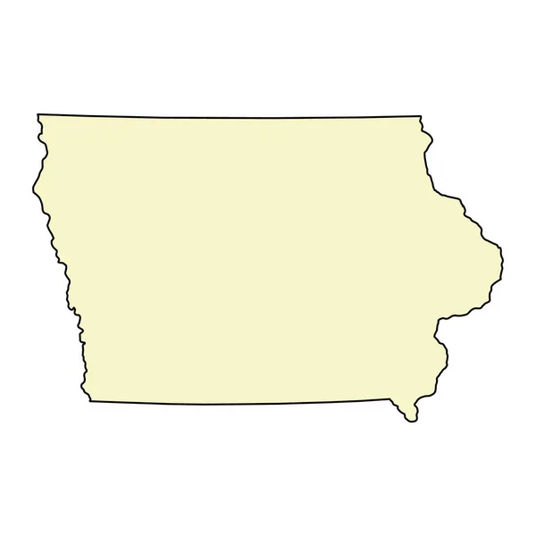 Bentuk Peta Iowa Amerika Serikat Ilustrasi Vektor Simbol Konsep Datar - Stok Vektor