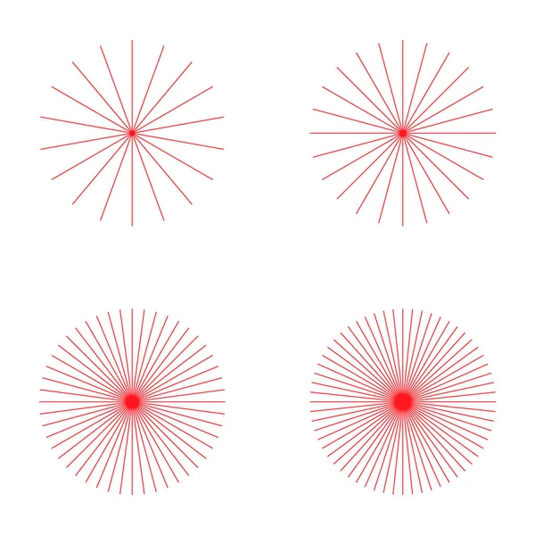Konvergente Strahlungslinien Platzen Geometrisches Sunburst Element Vektor Darstellung Der Sonnenform — Stockvektor