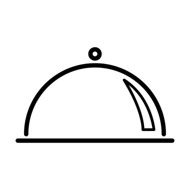 Garson tepsisi simgesi, menü restoranı web sembolü, öğle yemeği tasarım vektörü illüstrasyonu .