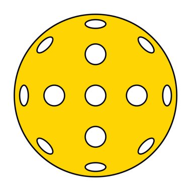 Pickleball raket sporu, kapalı top raket ikonu, düz web sembolü illüstrasyonu .