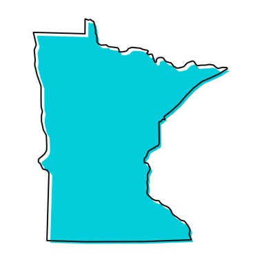 Minnesota map shape, united states of america. Flat concept icon symbol vector illustration .