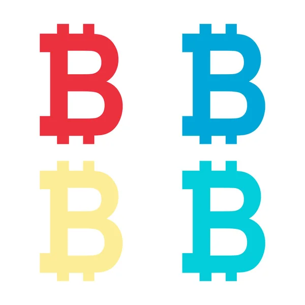 Bitcoin Webes Érme Készlet Internetes Elektronikus Kripto Design Szimbólum Digitális — Stock Vector