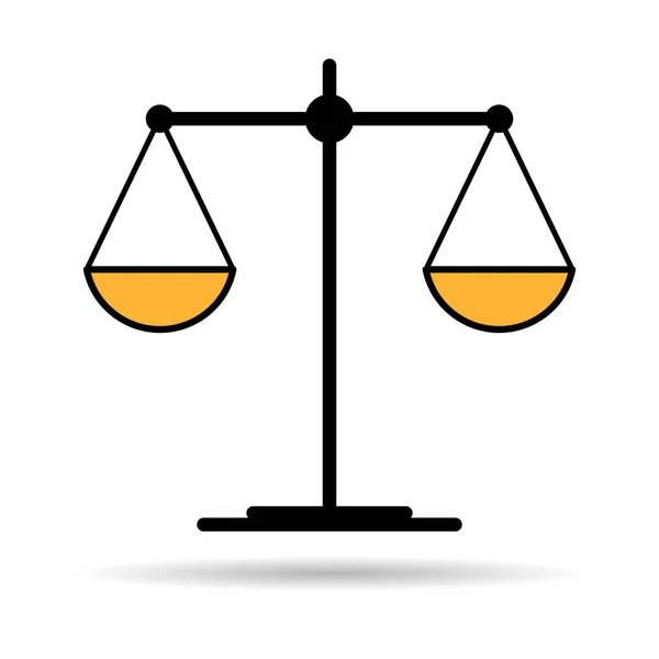 Scale Equal Shadow Icon Lawyer Crime Web Sign Protection Balance — Stockvector