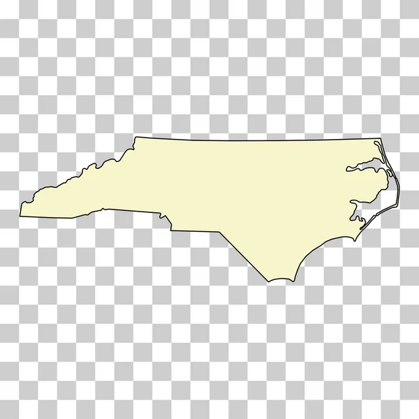 North Carolina Kartform Amerikas Förenta Stater Platt Begrepp Symbol Vektor — Stock vektor