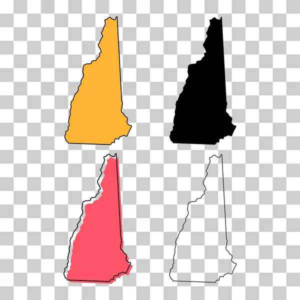 New Hampshire Kartan Amerikas Förenta Stater Platt Koncept Vektor Illustration — Stock vektor