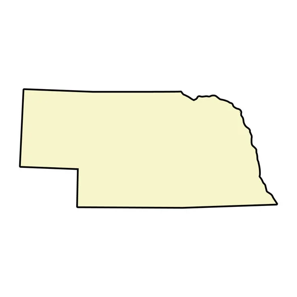 Nebraska Map Shape United States America Flat Concept Icon Symbol — Image vectorielle