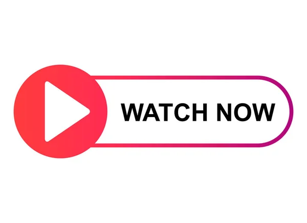 Watch Now Icon Website Online Button Player Symbol Play Video — Vector de stock