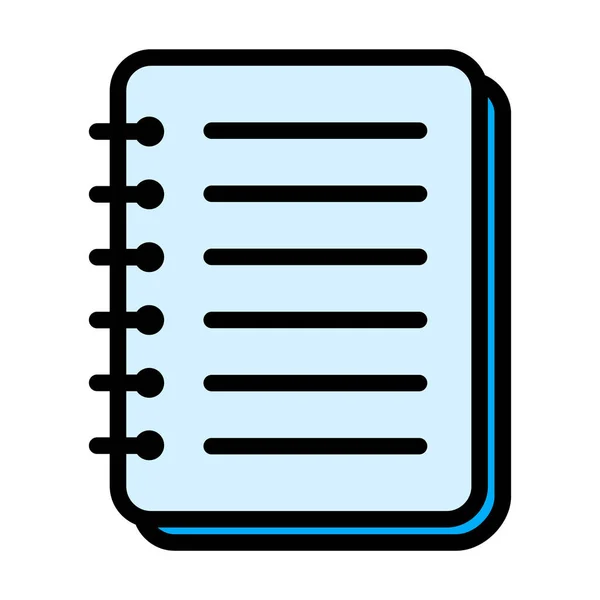 Spiral Notebook Icon Paper Blank Page Symbol Note Web Flat — ストックベクタ