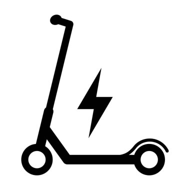Elektrikli scooter simgesi, kentsel düz çevre dostu ulaşım, araç vektör illüstrasyonu .