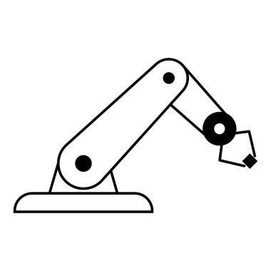 Mekanik robot kol makinesi simgesi, teknoloji hidrolik robot el, vektör illüstrasyonu .