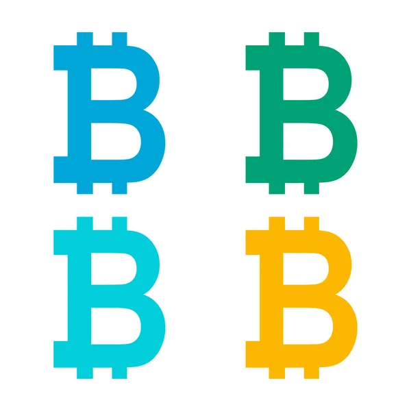 Conjunto Moneda Web Bitcoin Símbolo Diseño Cifrado Electrónico Internet Ilustración — Archivo Imágenes Vectoriales