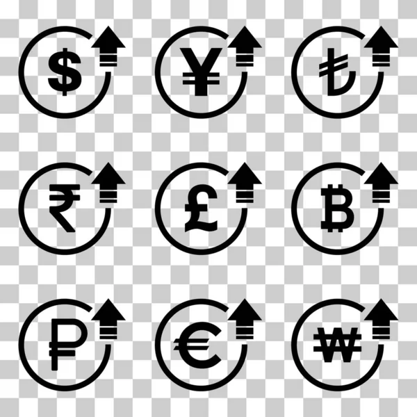 Cost Symbol Dollar Euro Increase Icon Income Vector Symbol Image — Stock vektor