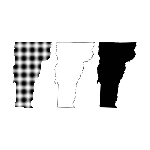 Set Vermont Map Shape United States America Flat Concept Vector — стоковый вектор