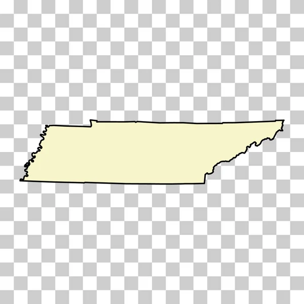 Forma Della Mappa Del Tennessee Stati Uniti America Concetto Piatto — Vettoriale Stock