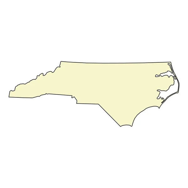 Kształt Mapy Karoliny Północnej Stany Zjednoczone Ameryki Płaskie Pojęcie Symbol — Wektor stockowy