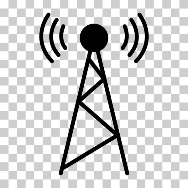 Signaaltoren Pictogram Draadloos Technologie Netwerk Teken Antenne Golf Radio Vector — Stockvector