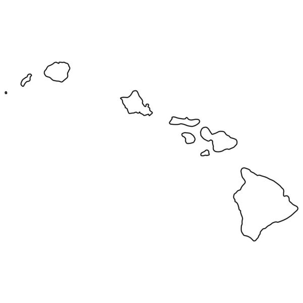 Havajská Mapa Spojené Státy Americké Ilustrace Vektorového Symbolu Ploché Koncepce — Stockový vektor