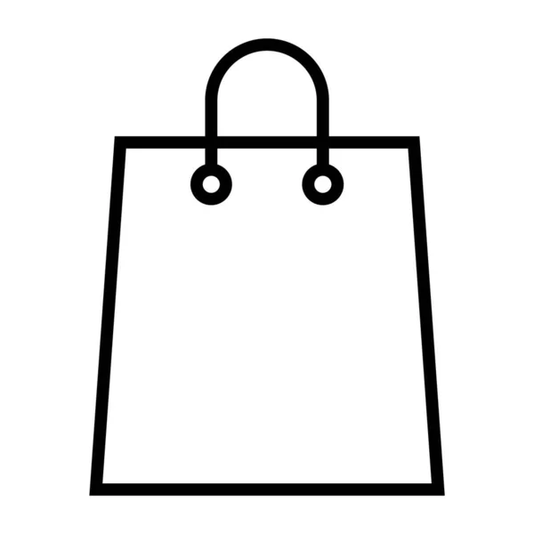 Einkaufsbeutel Linie Symbol Supermarkt Papier Plastikverpackung Zeichen Öko Shop Vektor — Stockvektor
